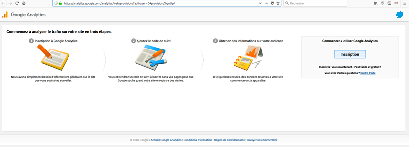 Page-dinscription-Google-Analytics