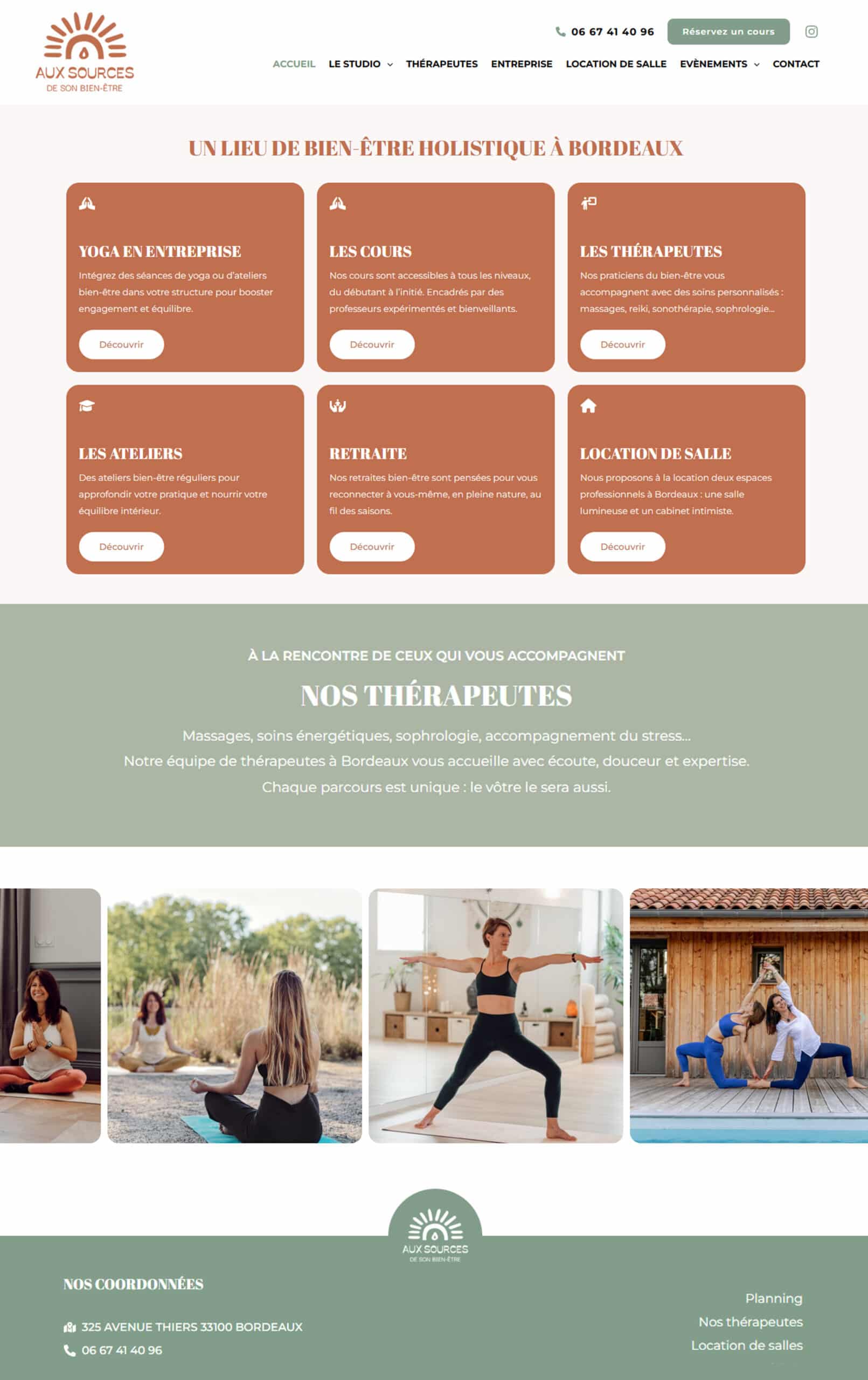 Bien-Être Holistique Bordeaux | Yoga, Massages, Thérapies. Site Aux Sources de Bien-Être à Bordeaux. Détails des services holistiques : yoga, thérapies, retraites, ateliers. Photos de cours zen et studio.