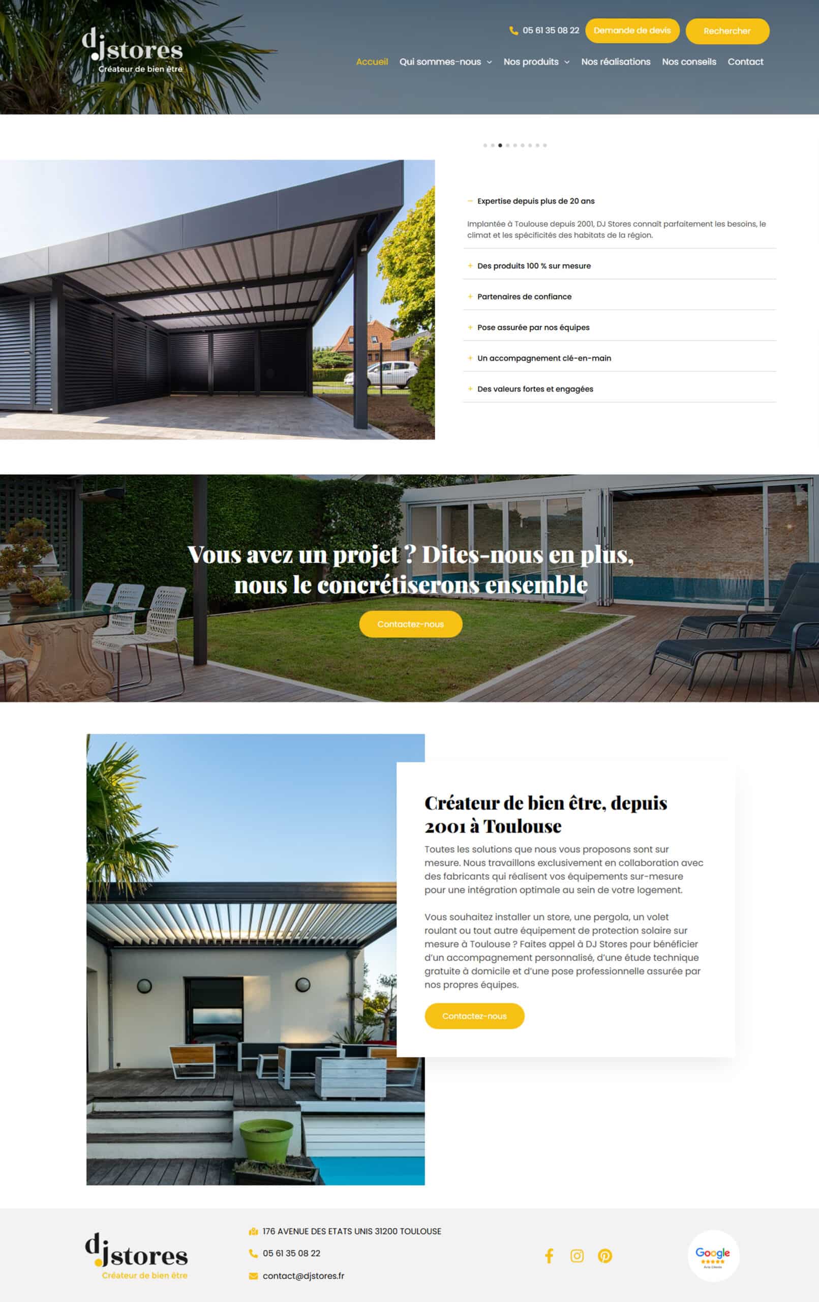 DJ Stores Toulouse : Créateur de bien être & solutions sur mesure Abri extérieur moderne gris foncé à lames orientables. DJ Stores, créateur de bien être depuis 2001 à Toulouse. Devis disponible.