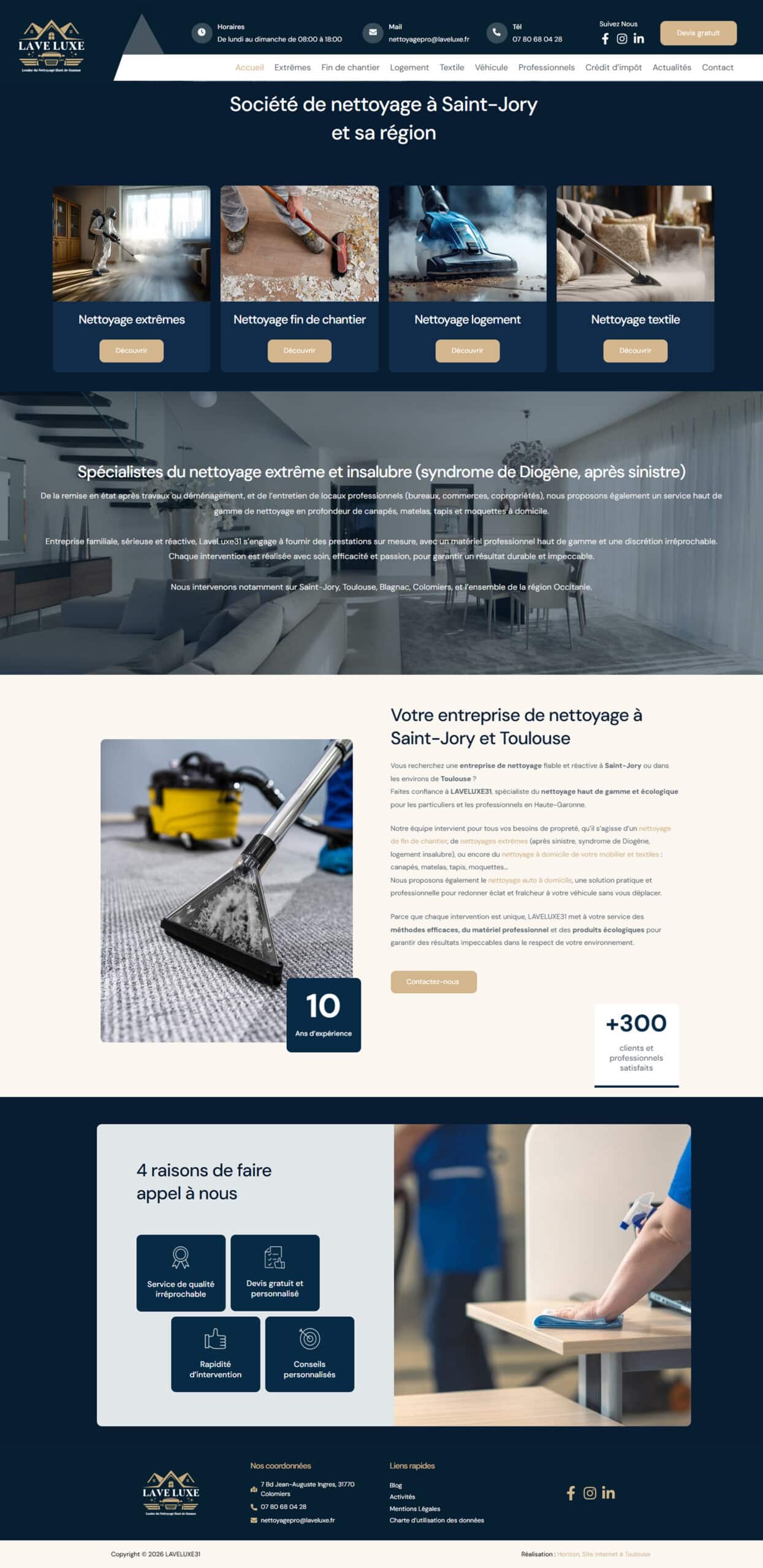 Nettoyage Extrême & Diogène Saint-Jory | Lave Luxe 31 Page d'accueil du site Lave Luxe 31. Services de nettoyage extrêmes, après sinistre, Diogène, logement et fin de chantier, Saint-Jory.